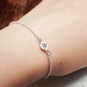 ART64 巨蟹座生日祝福手鍊 手繪風星座符號 925純銀手鍊 女生 生日禮物 聖誕禮物 情人節禮物