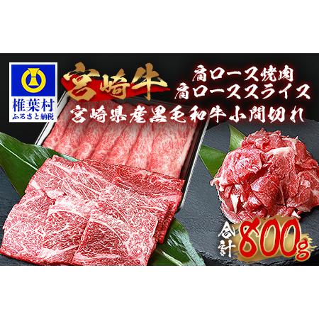 ふるさと納税 受賞歴多数!! 宮崎牛 肩ロース スライス「300g」・焼肉「300g」＆宮崎県産黒毛和牛小間切れ「100g×2」 宮崎県椎葉村