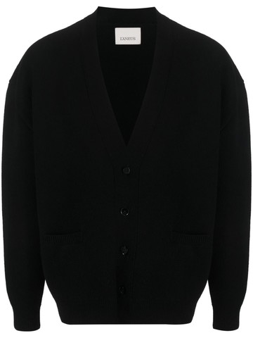Laneus - V-neck knitted cardigan - men - Wool/Cashmere - 48 - Black