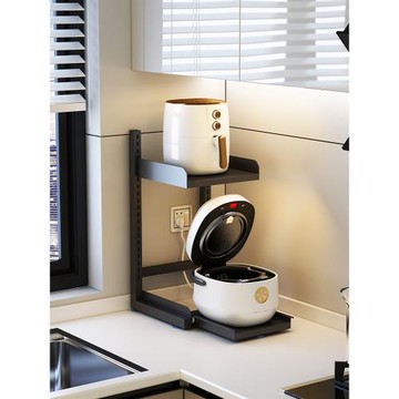 廚房臺面置物架可抽拉窄款放空氣炸鍋架子電器分層架電飯煲收納架