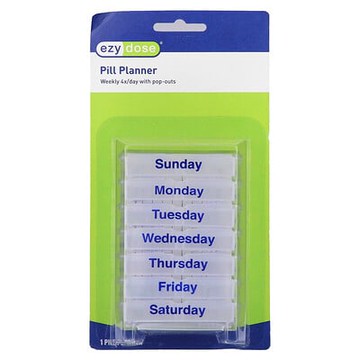 Ezy Dose, 方劑丸計劃器，每週 4X/天，帶按鈕彈出功能，1 個