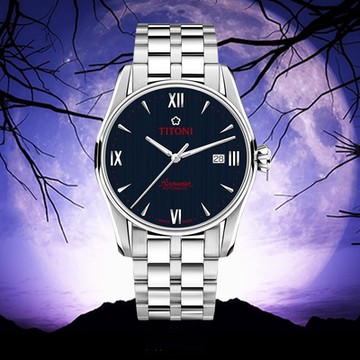 TITONI 梅花錶 空中霸王系列 典雅羅馬機械腕錶 新年禮物 推薦 送禮 40mm / 83908S-690