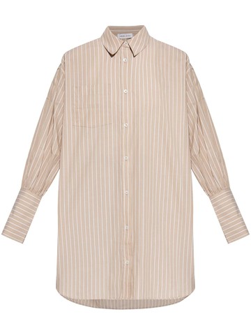 ANINE BING - striped cotton shirt - women - Cotton - XS - Neutrals