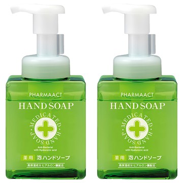 KUMANO 熊野油脂 Pharmaact 藥用泡沫慕絲洗手乳 含玻尿酸 清新花香  250ml  2瓶