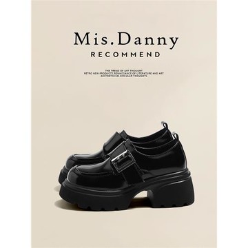 與愛私奔~增高7cm樂福鞋女2025新款英倫單鞋秋季厚底瑪麗珍小皮鞋