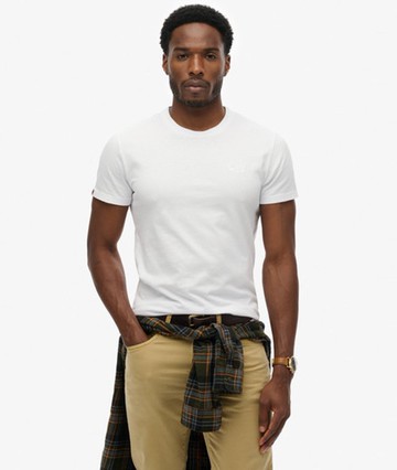 Superdry Men's Men's Organic Cotton Essential Logo T-shirt White / Optic/optic - Size: M