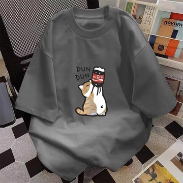【台灣出貨】100%純棉 短t 衣服男 五分袖t恤 圓領上衣 日式上衣 潮牌衣服短袖 日系衣服 五分袖 寬鬆 綠 K76