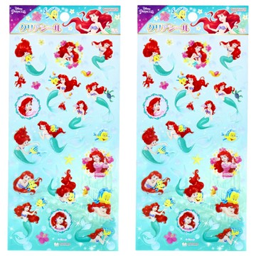 THE LITTLE MERMAID 迪士尼小美人魚透明貼紙  2張  綠色