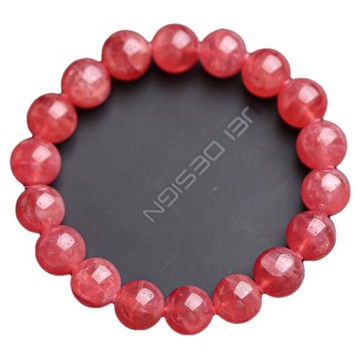 天然老坑料草莓晶手串水晶手鏈女冰種紅紋石單圈時尚多圈情侶送禮