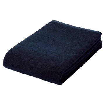 MUJI 無印良品 棉圈絨雙線織小浴巾 可吊掛  深藍色  1條
