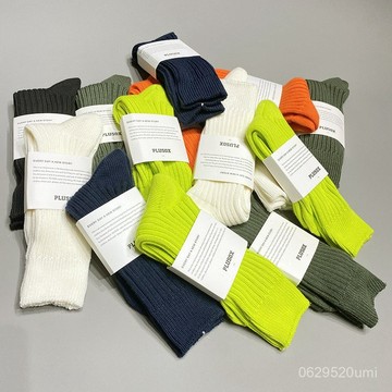 今天買明天到】遠潤家日係粗綫襪子余文樂衕款男女秋冬季中筒襪潮棉堆堆襪純色襪 FIE2