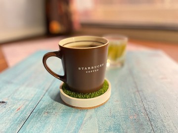 摸摸草皮水泥杯墊 圓滾滾款