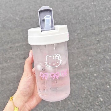 特價下殺👏簡約杯子ins高顏值夏季吸管學生大容量霧面便攜女生新款塑料杯
