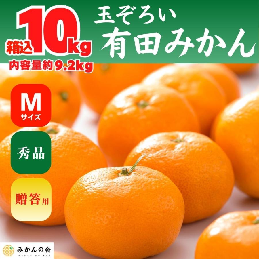 みかん 箱込 10kg 内容量 9.2kg Mサイズ 秀品 有田みかん 和歌山県産 産地直送 贈答用 