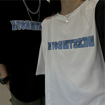 ins超火短袖t恤女夏韓版潮網紅原宿港風情侶裝學生寬松半袖上衣服