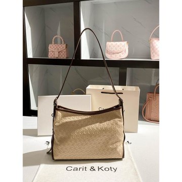 Carit Koty法式編織通勤托特包包2025春季新款大容量復古腋下包