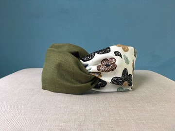 雙拼髮帶 / 小草與蠟筆花