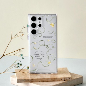 wwiinngg緞帶蝴蝶結防摔透明SAMSUNG手機殼