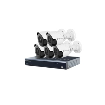 TECOM 昌運監視器 東訊組合 TE-XSC08051-N 8路 5MP XVR 錄影主機+TE-HDB60102F36-M2 2M 同軸帶聲槍型攝影機*5