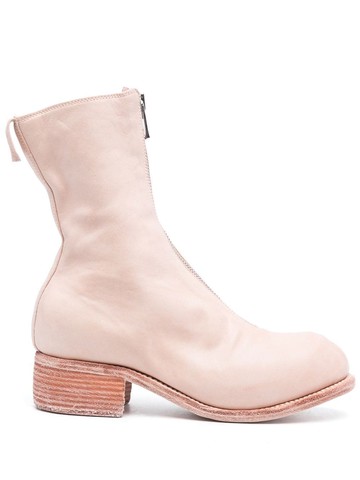Guidi - zipped ankle boots - women - Horse Leather/Calf Leather/Calf Leather - 41 - Pink