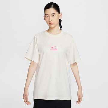 NIKE 短袖上衣 女款 運動 AS W NSW SS TEE ESSNTL GCEL 米白粉 HM4625-133