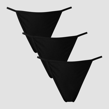 MP Women's Mid Rise G String (3 pack) - Black - M