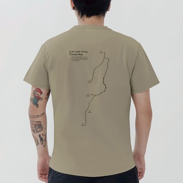 Tipi 男純棉短袖印花系列-玉山 男款 卡其色