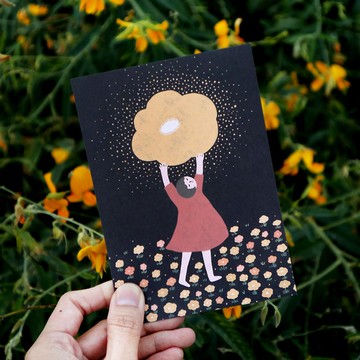 明信片-送一朵花給你