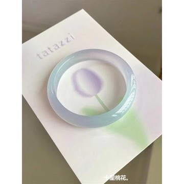 氣質古風扁條年輕馬達加斯加淡紫淡綠瑪瑙ins玉髓款正圈少女冰種