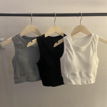 【太妮絲R122】現貨 美式 胸墊 削肩背心 罩杯 無袖背心 坦克背心 ins 歐美風 運動背心