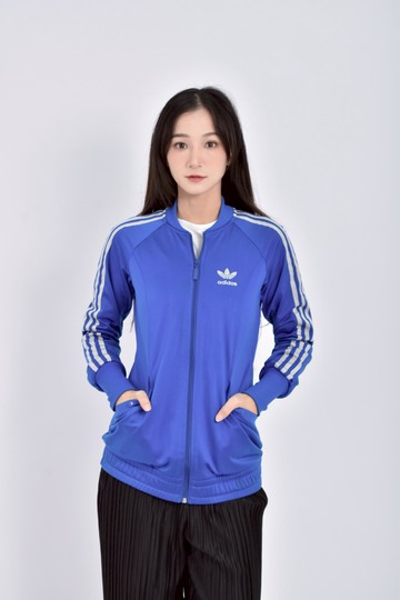 (S) adidas刺繡logo藍色外套