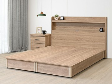 《莎爾》薄型 床頭箱 床底 床頭櫃 充電 5尺 雙人 床頭櫃 收納櫃 儲物櫃 衣物收納 水洗白 簡約 臥室【新生活家具】