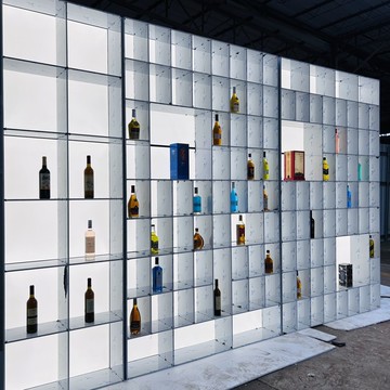 公司貨 免運 定制輕奢發光酒櫃不銹鋼紅酒洋酒餐邊櫃亞克力一體儲物餐廳客廳 快速發貨