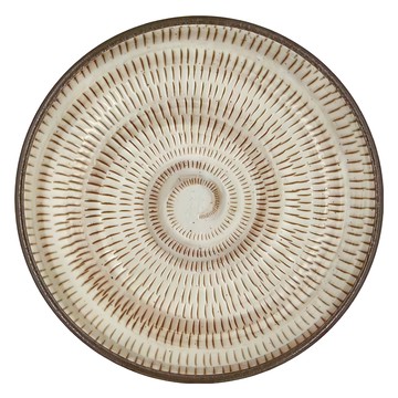 19.5皿 日本製造  棕彩點紋  1個