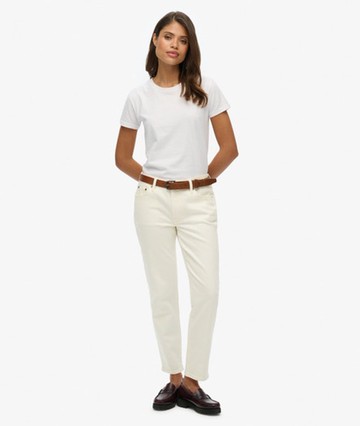 Superdry Women's Organic Cotton Mid Rise Slim Jeans White Size: 30/32