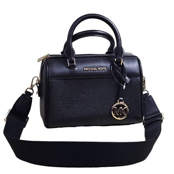 Michael Kors 金字大圓標Logo 寬帶小波士頓兩用包(贈原廠防塵袋紙袋)