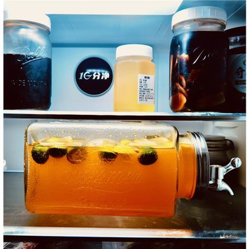 masonjar梅森冰箱果汁罐方形桶帶龍頭玻璃冷水罐美式家用水果茶桶