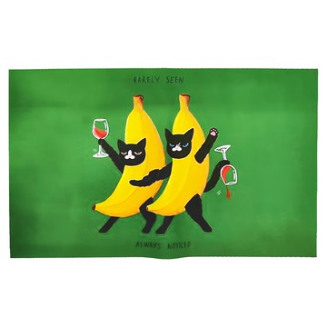 西格傢飾 多巴胺療癒貓咪軟珪藻土地墊  40 x 60cm  藝術黑貓C