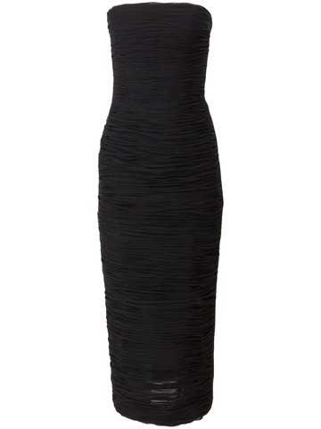Carolina Herrera - ruched-detailing silk dress - women - Silk - 6 - Black