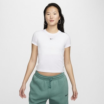 【NIKE】AS W NSW NK CHLL KNT MD CRP 女 短版 短袖 短T 休閒 白 FV5509-100