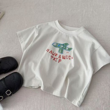 Mini baby🌷兒童純棉A類夏季款T恤男童男女童簡約時尚短袖上衣韓版