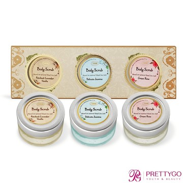 SABON 迷你身體磨砂膏禮盒[以色列綠玫瑰+茉莉花語+經典PLV](60gX3)-國際航空版【美麗購】
