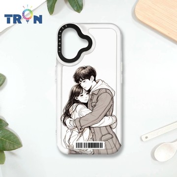 TRON IPHONE 16 情侶深情擁抱素描系列 防摔 MAGSAFE 磁吸 太空載具殼 透白 手機殼