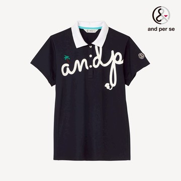 【and per se】女款深藍色柔滑舒適吸汗速乾防紫外線功能POLO衫 DLV29775