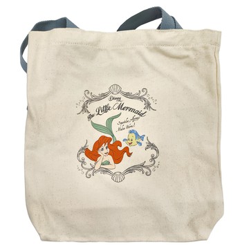 THE LITTLE MERMAID 小美人魚 帆布肩背包 PTD22-C7-54BG  34 x 36 x 8cm  米色  1個