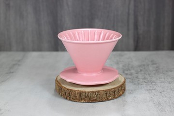 【送禮好物】粉紅泡泡 50度角 自然釉咖啡濾杯 鶯歌燒 台灣製造