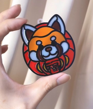 動物達摩(小熊貓) 招財掛飾 多色開運 手工彩繪 開運匙扣