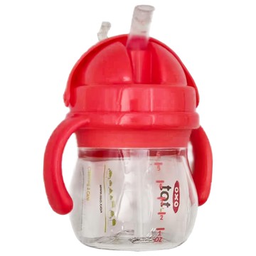 OXO tot 寶寶握吸管杯 帶可拆卸手柄  橙色  200ml  1個