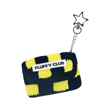 棋盤格編織卡夾 方格紋零錢包