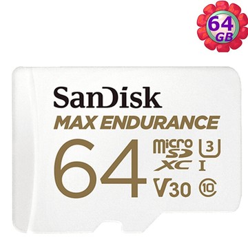 SanDisk 64GB 64G Max Endurance microSDXC【SDSQQVR-064G】microSD SD V30 U3 4K C10  記憶卡｜滿額領券最高現折$220